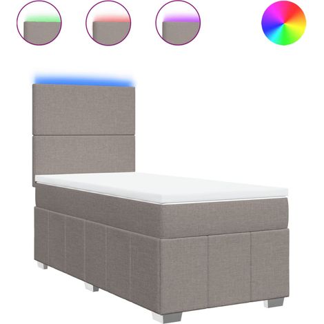 Maison Exclusive - Sommier à lattes de lit avec matelas Taupe 100x200 cm Tissu (1/5)