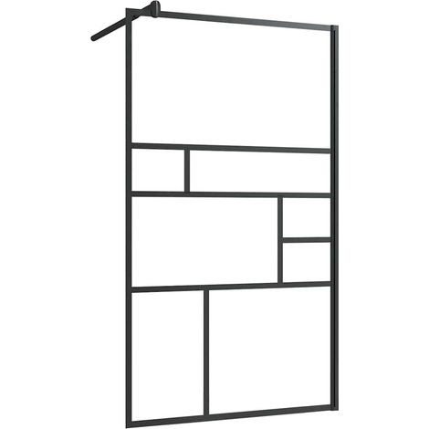 Maison Exclusive - Parete per Doccia Walk-in Vetro Trasparente ESG 90x195 cm Nera