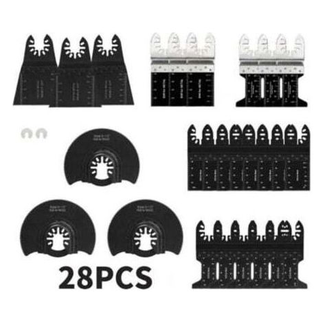 BARKBUSTERS28 Accessoires d'outils Oscillants Multifonctions Lame de scie universelle pour Parkside Dewalt Ryobi Bosch Couper les coins de Bois/Métal/Plastique - 2 adaptateurs,TRIMEC (1/5)