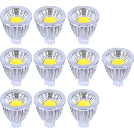Spot Led MR16 - 5 W - Blanc Frais - Technologie COB - Pour Éclairage d'Intérieur et d'Extérieur - Lot de 10