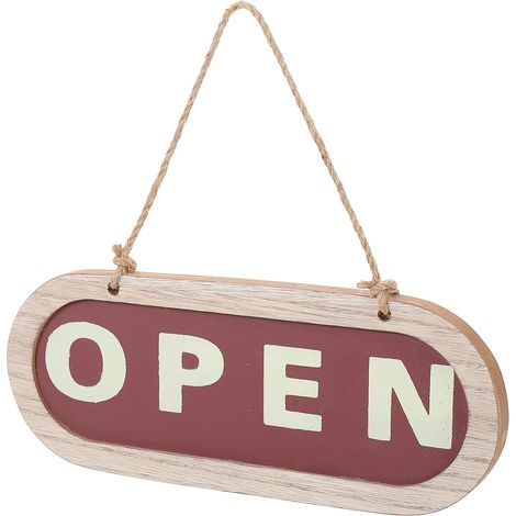 Panneau en Bois « Ouvrir et Fermer » Décor Commercial Rustique Corde Pratique et Texture Fine pour Décoration Murale de Magasin ou Maison (1/5)