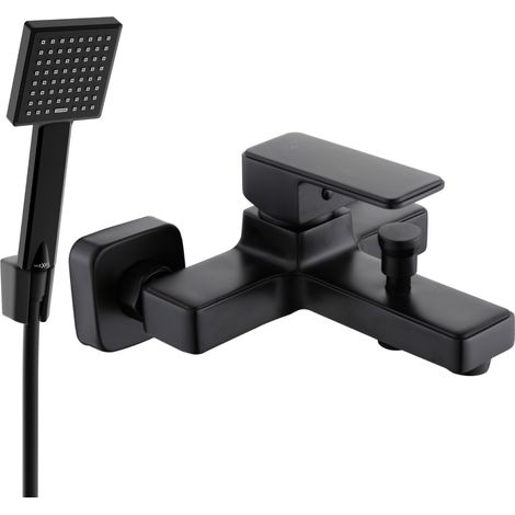 Mexen Cetus R45 rubinetto per vasca da bagno con set doccia, nero - 74433R45-70 (1/3)