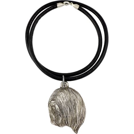 Collana con ciondolo a forma di cane Lhasa Apso, placcata in argento, per gli amanti dei cani, gioiello unico di Art-Dog (1/5)