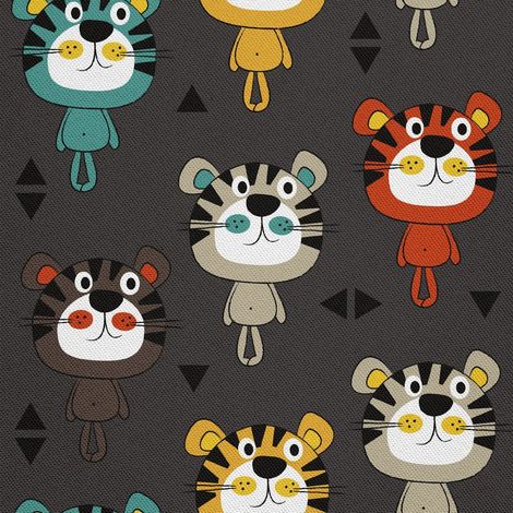 Tela Oxford decorativa para exteriores - Motivo Tigre de Cuento de Hadas I DX641 (1/5)