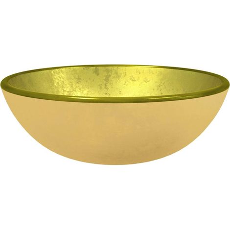 Maison Exclusive - Lavandino in Vetro Temperato 35x12 cm Oro (1/5)