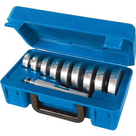 Silverline – Coffret multi-outils 10 pcs – Outils en aluminium pour montage de roulements et joints – Bagues de frappe 40-81 mm – Mallette de transport (1/10)