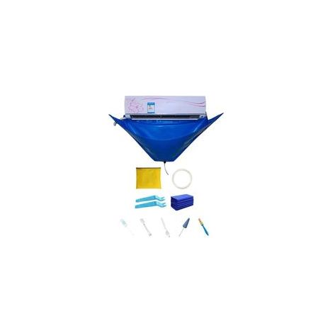 Kit de housse de nettoyage pour climatiseur divisé, sac de nettoyage étanche à la poussière avec sortie de vidange et plaques de support sur les deux côtés, pour climatiseur mural inférieur à 1,5P (1/5)