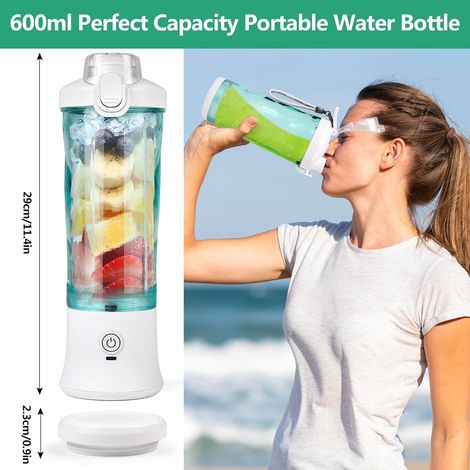 Mixeur Portable 600 ml 6 Lames 4000 mAh Presse 25 Tasses Jus Bureau Camping Voyages Blanc - AUTRES (1/4)