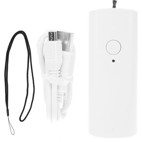 Purificateur d'air portable mini blanc rechargeable USB pour voiture, maison, bureau, chambre, filtration PM2.5, modèle à porter autour du cou.