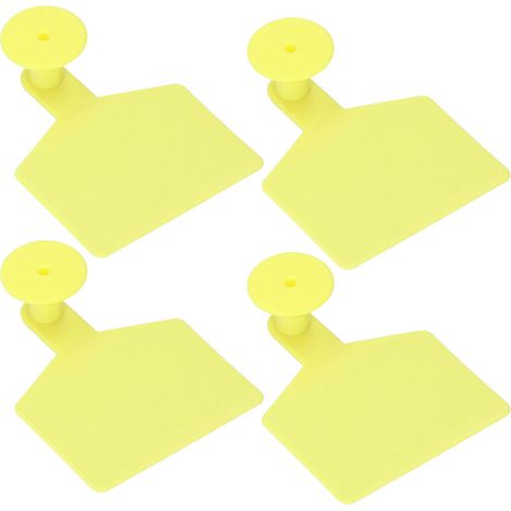 Lot de 100 boucles d'oreilles vierges pour bovins, grandes boucles jaunes, pour l'identification des animaux et la manipulation du bétail. (1/5)