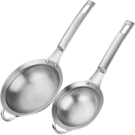 Punch trou tamis fin maille acier inoxydable petit Colander passoire métal mini Sifter lot de 2 pour Cuisine (1/5)