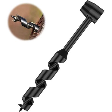 Tarière Manuelle à Main, 25-230 mm, Portable Polyvalent Foret Hélicoïdale, Foret De Survie Manuel, Outil de Survie pour La Randonnée, le Camping et les Aventures