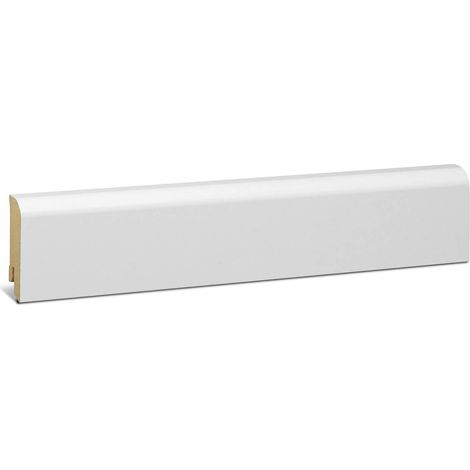 KGM Sockelleiste Oben Rund weiß MDF foliert 18 x 58 mm 2,4 m