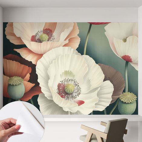 Fotomurale adesivo - parete decorativa - decorazione casa - stile moderno parete - Bellezza floreale 152x104 cm (1/5)