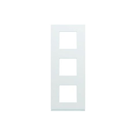 Hager WXP0043 Gallery 3-gang vertical Pure faceplate, 71 mm center-to-center spacing
