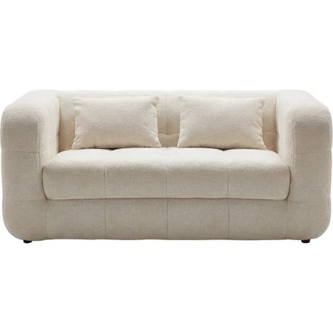 ARLETTE - Canapé droit tissu chenille 2 places Beige (1/5)