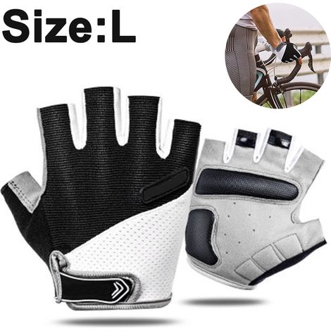 Gants de sport antidérapants demi-doigts - 0101 noirs L