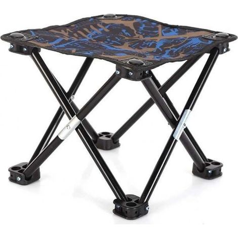 1 Tabouret pliant, structure acier, tissu Oxford 600D, base 4 pieds, camping (1/5)