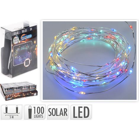 Mehrfarbige mLED-Girlande IP44 Solar 5 m BASICS