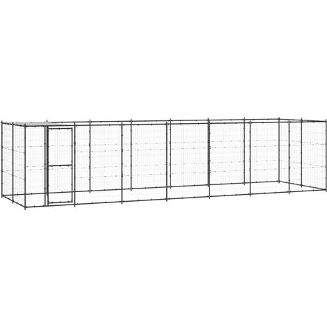 Jaula para perros de exterior recinto para animales parque para perros exterior de acero con techo 1694 m² 020000393 (1/5)