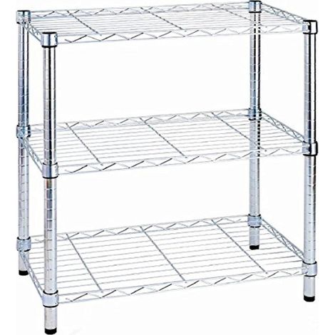 Scaffale in Metallo Cromato 3 Ripiani Cm 60X35X90H