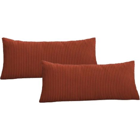 BOBOCHIC - Lot de 2 coussins bifaces STOCKHOLM 30x70 Terracotta (1/5)