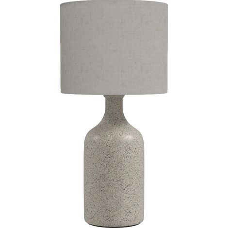 Lámpara de mesa vintage con base de cerámica y pantalla beige Ø22 x 45 cm MODENUIT (1/5)