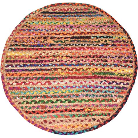 Dekorativer runder Teppich für Eingangsbereich und Wohnzimmer, modernes Design, rutschfest, ideal für Zuhause, 90 cm, strapazierfähiger Stoff