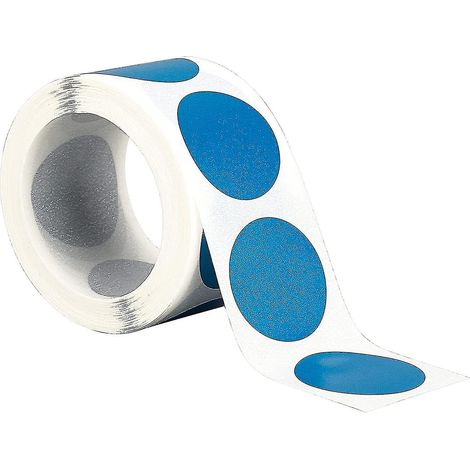 500 étiquettes autocollantes rondes à gratter (bleues) par rouleau (1/3)
