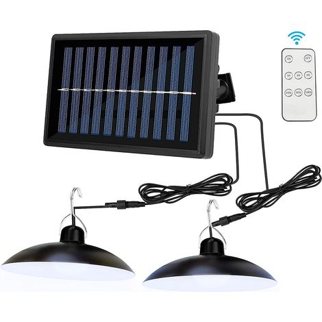 Lámparas de suspensión solares con panel solar para interiores y exteriores