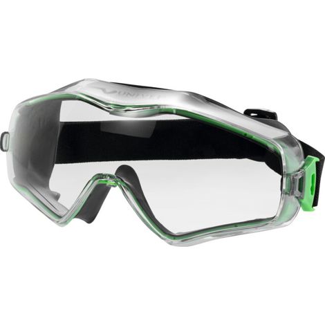 Univet Vollsichtbrille 6x3 EN 166 EN 170 Rahmen gunmetallic / grün Scheibe klar Polycarbonat - 6X3.00.00.00