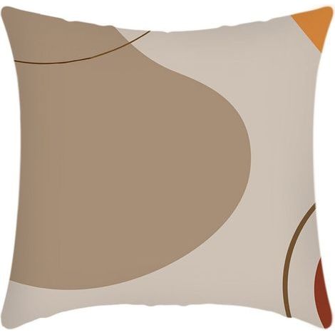 Dekorativer quadratischer Leinenkissenbezug (45 x 45 cm), moderner Kissenbezug für Wohnzimmer, Schlafzimmer, Inneneinrichtung, 4er-Set, abstraktes Design, 18 x 18 Zoll (1/4)