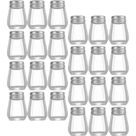 Salieres Salière Et Poivrière Ensemble De Verre 30Pcs Barbecue Assaisonnement Shaker Bocal En Verre Contenant (1/4)
