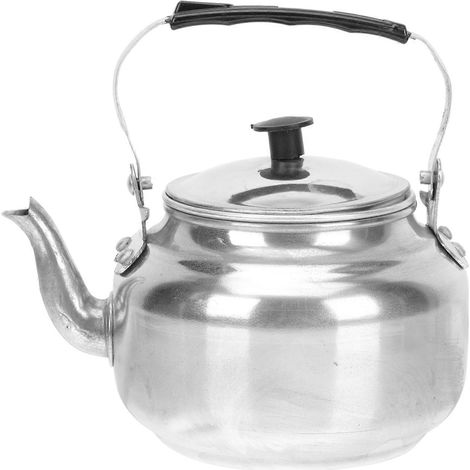 Théière élégante en alliage d'aluminium (1 pièce), résistante à la chaleur, pour faire bouillir l'eau.-12.00X12.00X12.00CM-Silver (1/4)