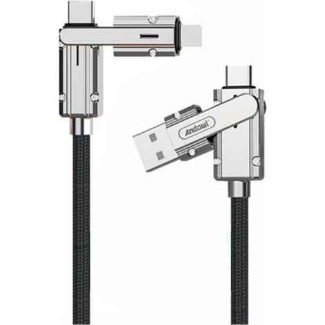 Andowl - Cavo Ricarica Rapida Trasferimento Dati Da 1 Mt 100w Multi-connettore 4 In 1 Q-sj536 - (1/2)