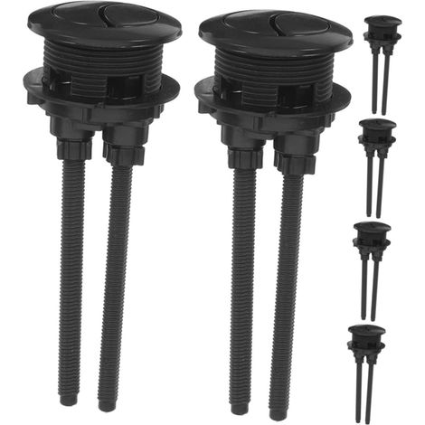 6 pièces Bouton Double Chasse Toilette Noir (1/5)