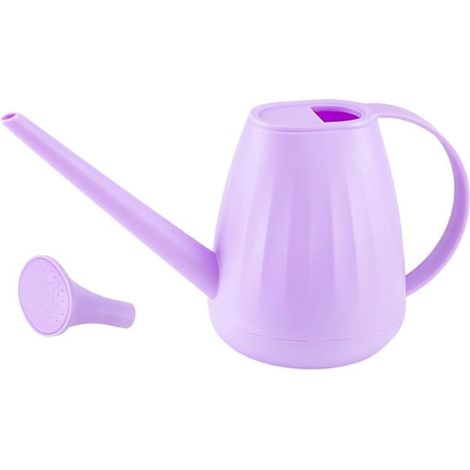 Regadera de 2 litros, regadera de jardín, regadera para plantas de interior, regadera ligera con boquilla larga, suculentas, color morado (1/4)
