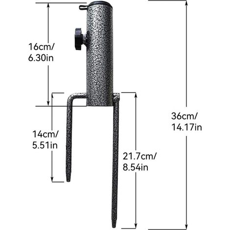 Pied de Parasol, 2 Pièces Ancrage Parasol Ancrage Support de Parasol, Élastique Réglable Pied Parasol, Multi-Applications Métal Pied Parasol pour Plage de Sable ou Sol (1/3)