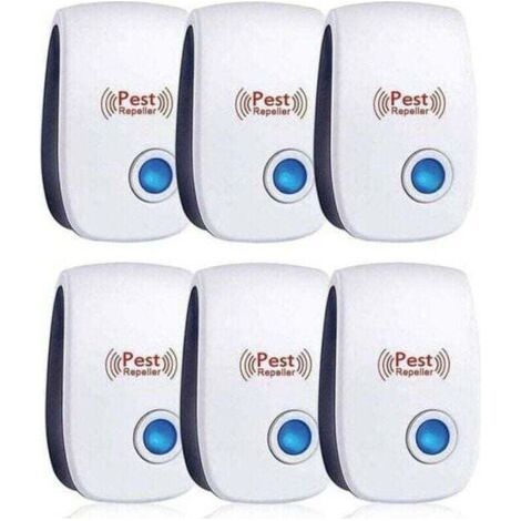 Repulsif Ultrasons, Ultrason Souris Lot de 6, Ultrason Souris et Rat Efficace Contre Souris,Rats,Mouches,Moustiques,Insectes Nuisibles,Araignées,Cafards, Sûr et Non Toxique