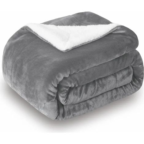 Couverture 200x230 cm Plaid Epais Polaire et Confortable Couverture Canape Super Douce Couverture Sherpa Couverture lit 2 Personne (1/4)