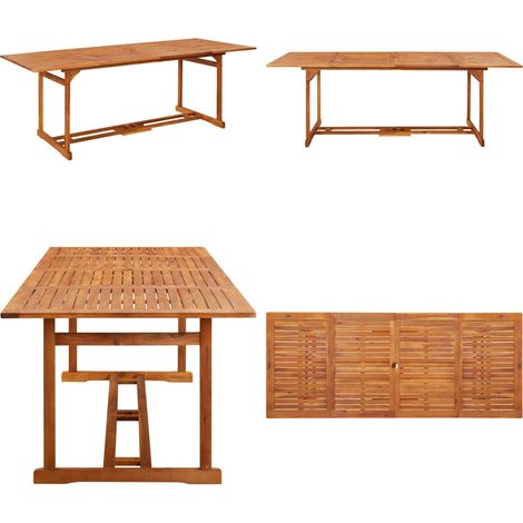 Table à dîner de jardin 220x90x75 cm Bois d'acacia massif - Table De Jardin - Table Repas Extérieur - Acacia Massif - Mobilier De Jardin - Décoration Extérieure - Home & Living