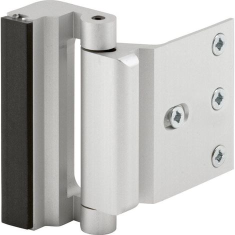 Serrure de renfort de porte, butée de 3 po, construction en aluminium, finition anodisée en nickel satiné (1/4)