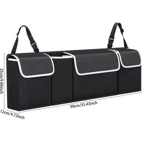 Organisateur de coffre de voiture imperméable, sac de rangement dossier de siège arrière multi-poches, housse de voyage pour enfants, pochettes multiples (1/5)