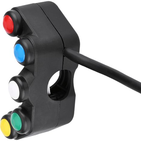 Modification de moto et de véhicule électrique avec interrupteur à cinq fonctions doté d'un verrouillage automatique et d'un retour automatique (diamètre intérieur de 22 mm). (1/5)