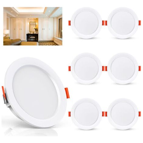 Lot de 6 Spot LED Encastrable, 5W 500Lumen Equivalent 50W Incandescence, 4000K Blanc Spot Led Extra Plat Pour Salle de Bain Cuisine Salon Couloir,