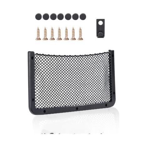 Filet de rangement pour voiture, pochette de rangement pour siège arrière, sac de rangement pour voiture, filet de rangement pour camping-car, nylon, 42 x 21 cm (1/5)