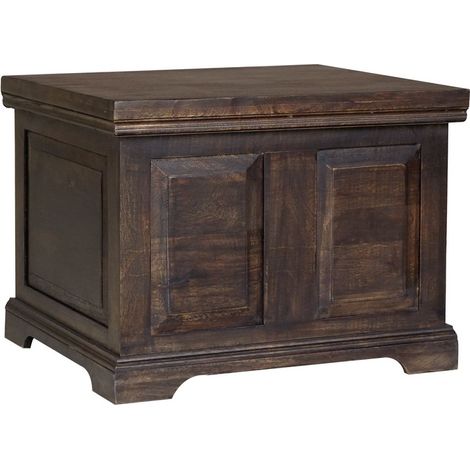 Dakota Small Box - Mango Wood - L50 x W60 x H45 cm - Dark Finish