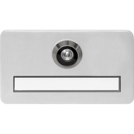 Solido Türschild mit Spion  Namensschild 120x70x6mm für TS 44-74mm  brandschutztauglich, silber