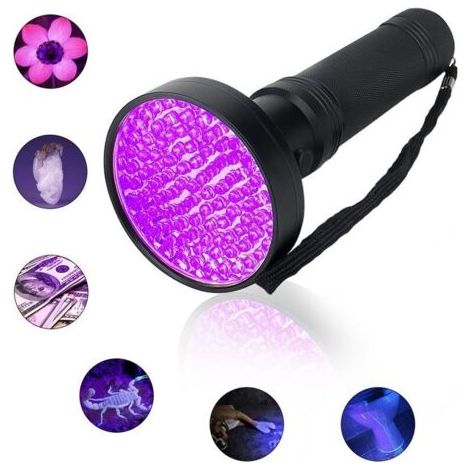 Nazalus-Vente chaude-Lampe Torche UV 100 LED Puissante,UV Lampe de Poche 395nm Lumiere Noire,UV Torch avec Lunettes de Sécurité à Protection Anti-UV,Ultraviolet flashlight,Ultra Violet Détecteur pour (1/5)