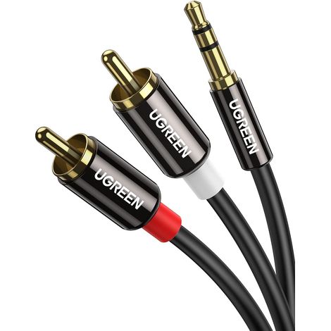 Câble Cinch Jack 3.5mm Mâle vers 2 RCA Mâle Câble RCA Jack(1M)  Compatible avec TV PC Téléphone Tablette Amplificateur Chaîne HiFi DVD Barre de Son Home Cinéma Autoradio Enceinte (1/5)